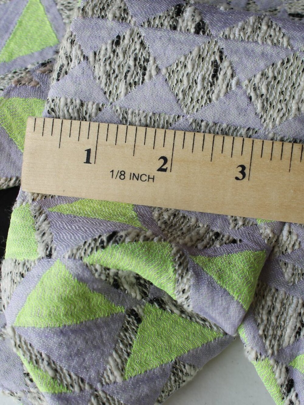 Hunter Bell New York Geometric Tweed Lined Shorts Neon Lime Green Purple Size 6 - Picture 7 of 8